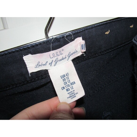 H&M LOGG Women's Black Mid Rise Straight Leg Jeans Size 12 - Picture 8 of 9
